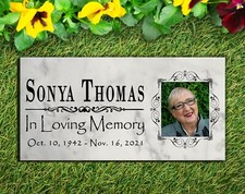 In Loving Memory Memorial Stone With Picture of Loved One Loss Gift Custom Photo