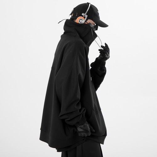 Niepce Japanese Streetwear High Neck Sweatshirts Techwear Pullover for Men - Picture 30 of 37
