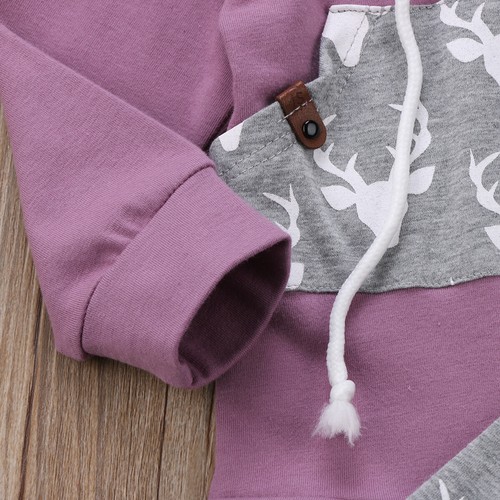 Newborn Baby Boy Girl Deer Romper Hooded Tops Pants 2Pcs Outfits Set Clothes - Picture 6 of 7