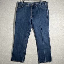 Vintage Saddle King Men Jeans Blue Denim 42x30 Cotton Blend Made USA