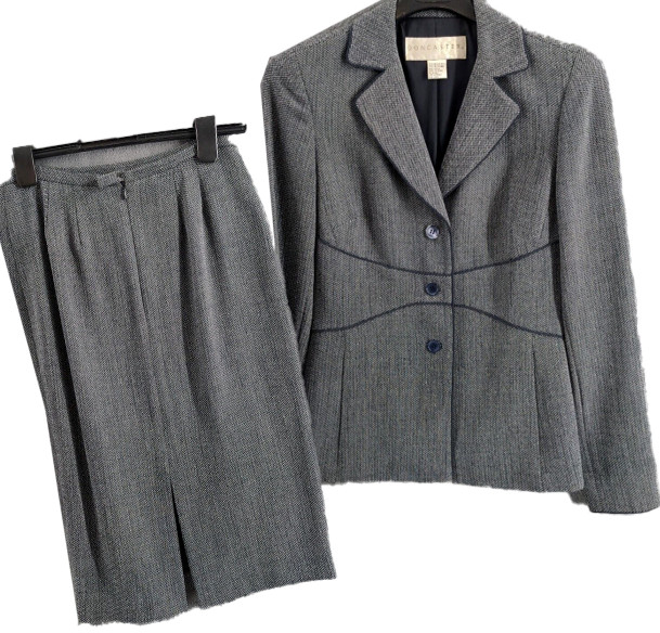 Doncaster Herringbone Button Up Blazer Jacket & S… - image 1