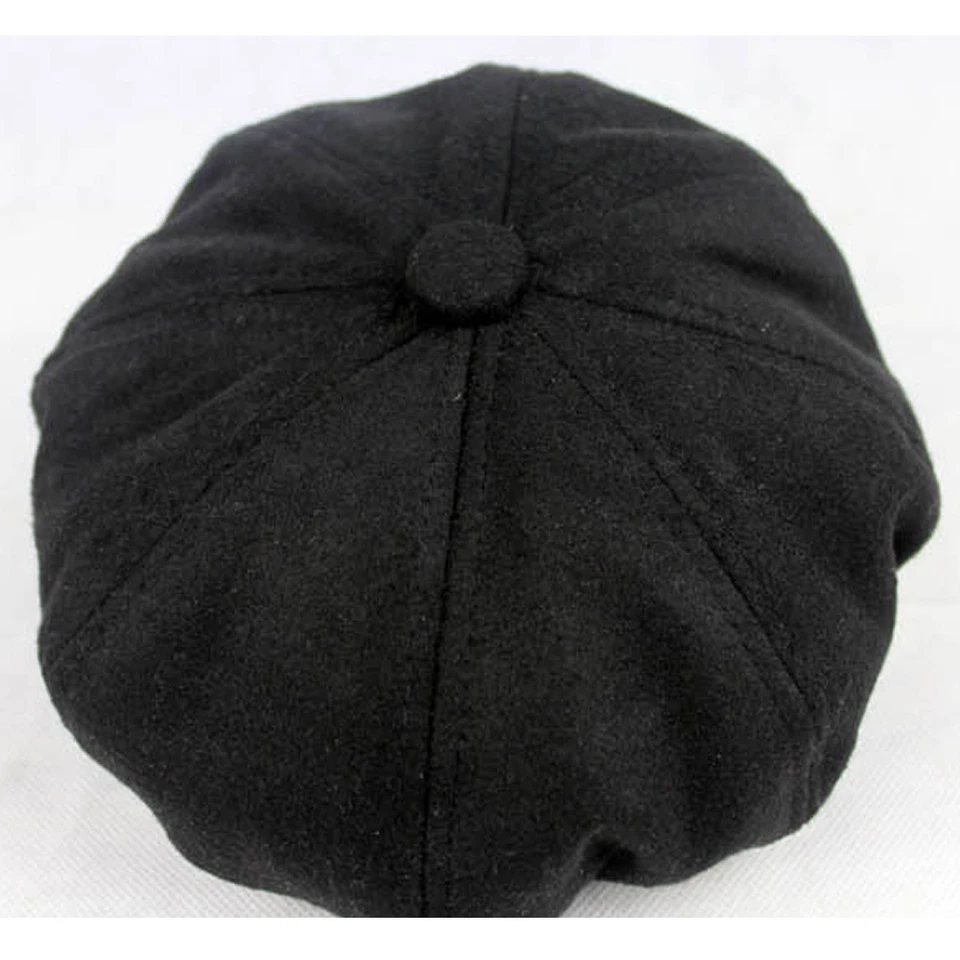 Women Solid Color Wool Gatsby Newsboy Octagonal Hat Cabbie Driver Cap Hats - Image 2 of 4