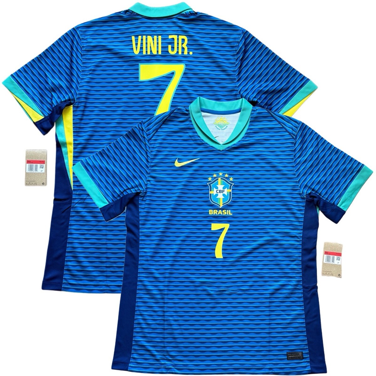 売れ筋商品|||ナイキ カットソー トップス レディース Women's Vini Jr. Blue Brazil National Team 2024 Away Replica Jersey Blue Nike Women's Brazil 2024/25 Away Jersey Blue/Green – Azteca