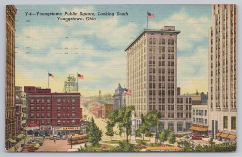 Youngstown Public Square Blick nach Süden in Youngstown Ohio OH Postkarte - Bild 1 von 2