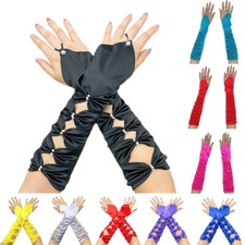 Pleated Short Opera Fingerless 1920s Satin Tea Party Gloves Bridal Elbow Glove