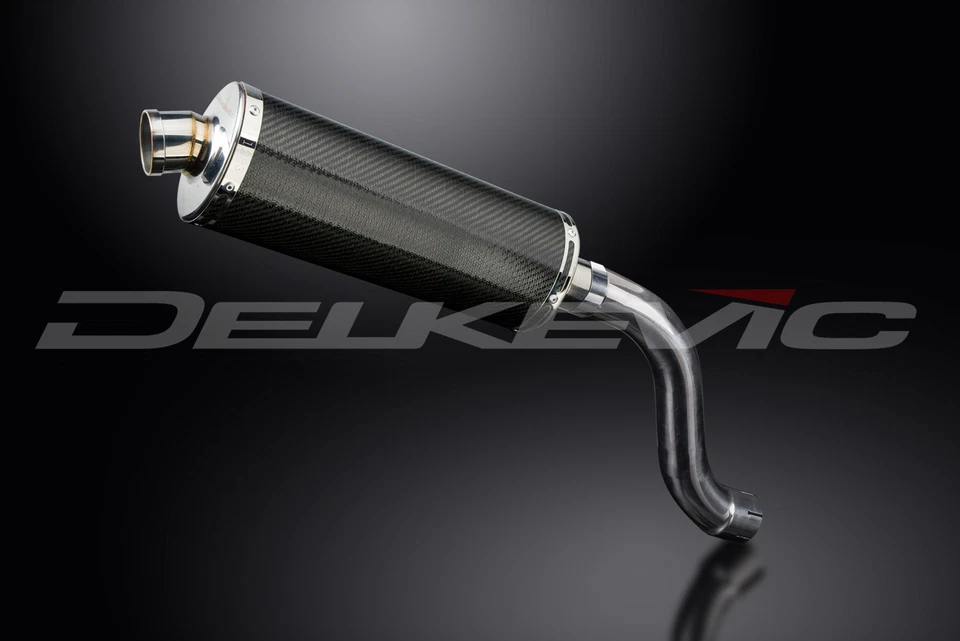 Kit silenciador de escape de carbono ovalado de 14" deslizable Triumph Daytona 955i 2001-2006 Foto 3 de 4