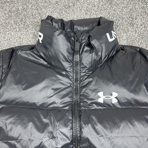 Under Armour UA Womens Down Puffer Full Zip Hooded Jacket Black Sz M 1373443-001 - Picture 7 of 12