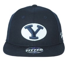 NCAA Zephyr Brigham Young Cougars Navy Blue Flat Bill Fitted Size 7 Hat Cap