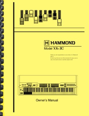 HAMMOND XK-3C XK3C Organ OWNER'S MANUAL