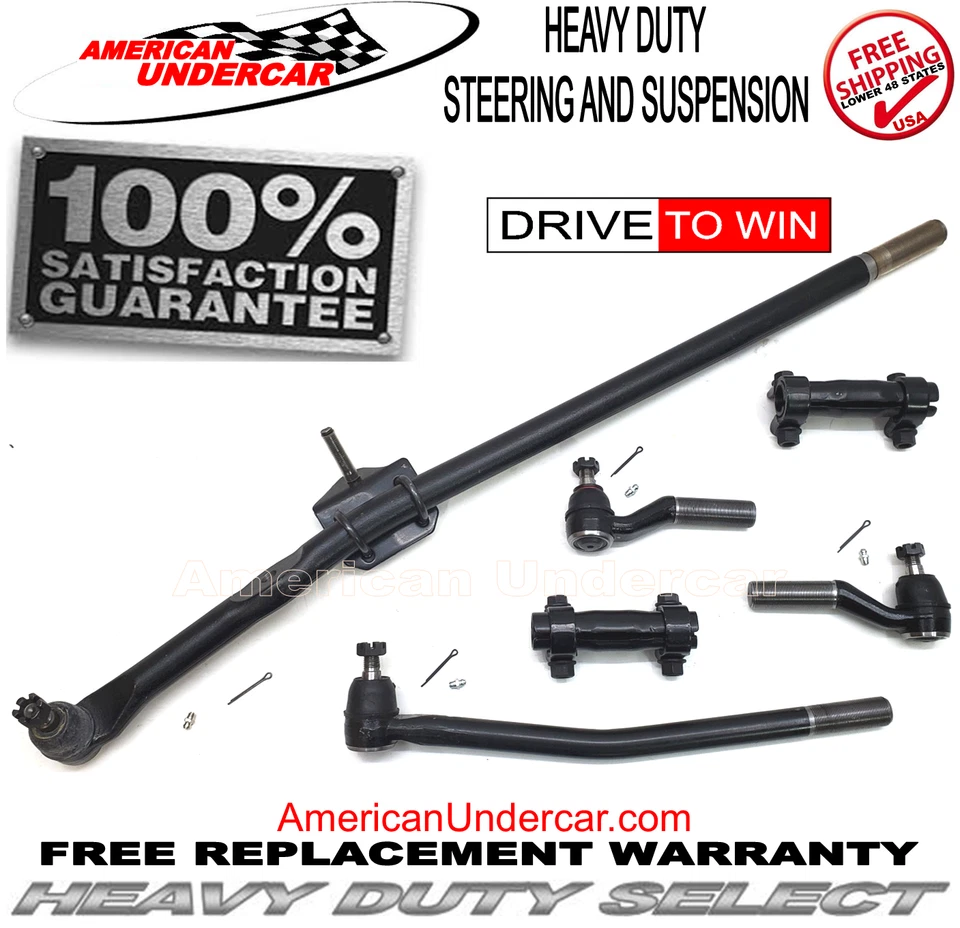 Kit de suspensión de dirección HD Ford E350 Drag Link Tie Rod 2008-2019 DRW Foto 2 de 4
