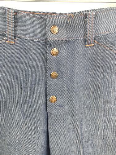 Vintage Sears Girls Size 14 Jeans Slim Denim High Waisted Flare 1970s - Picture 2 of 14