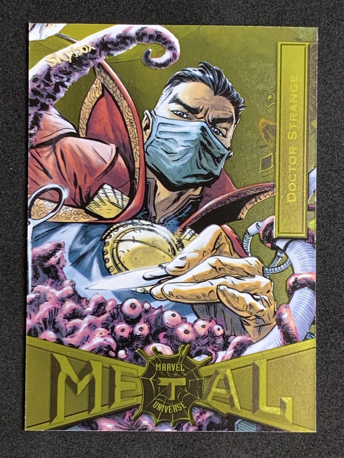 2021 Spider-Man Marvel Metal Skybox Upper Deck 23 Doctor Strange Light FX Yellow