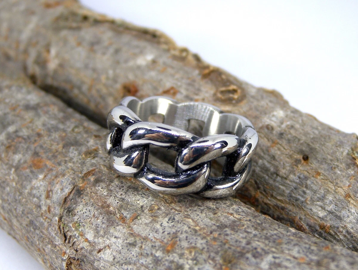 Anello catena best sale acciaio
