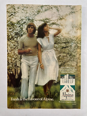 Alpine Cigarettes Spring Fresh Nature Grass Trees ~ Vintage 1976 PRINT AD 70s