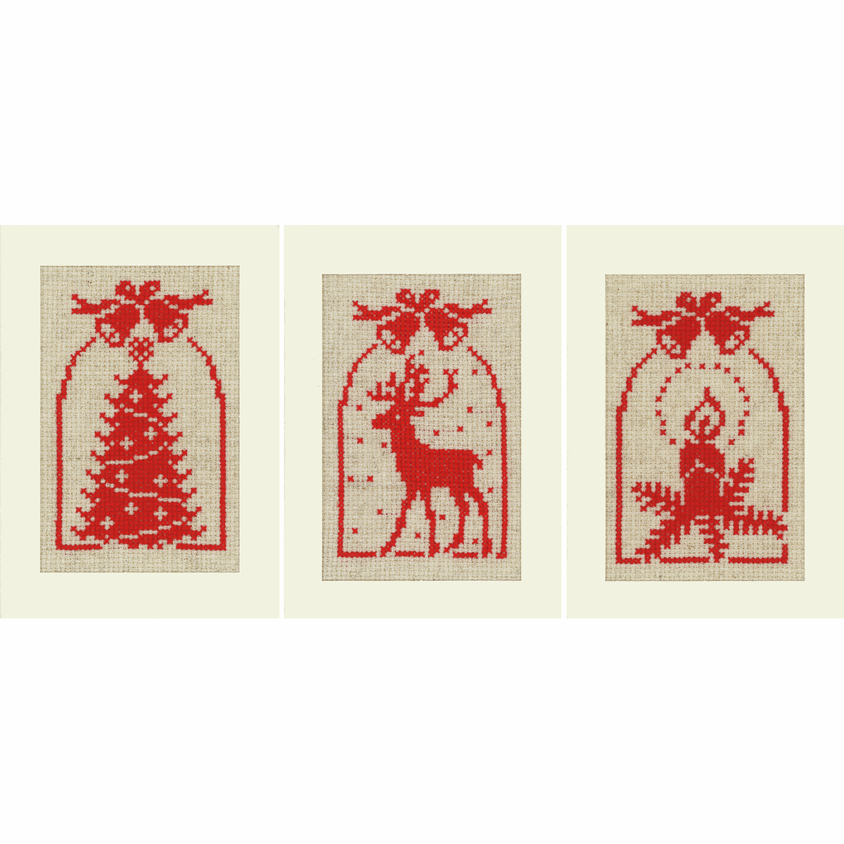 Vervaco Christmas Symbols Card Cross Stitch Set, Multi-Colour - Image 3