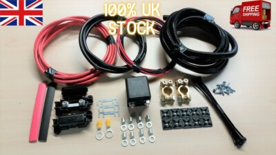 Split Charge Relais Kit - Freizeit Akku 200 AMP x 1M Netzkabel (70A 10 mmSq)