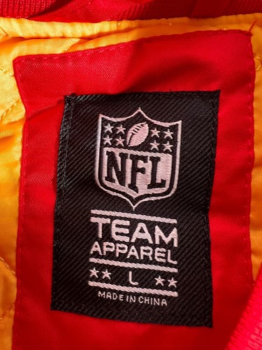 NFL Team Apparel Kansas City Chiefs AFC Red Satin Varsity Jacket Men’s Size L - Picture 5 of 13