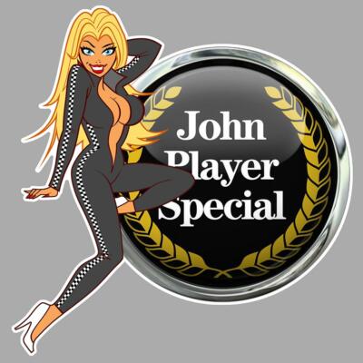 JPS Right Pin Up Sticker Straight Laminated Vinyl