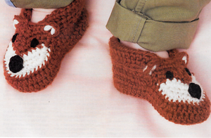 fox baby booties