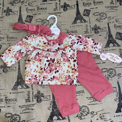 Little Lass Baby NWT! Pink/White Floral Print Piece Set Size 3/6M