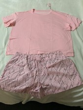 NWT VICTORIA'S SECRET COTTON SHORT TEE-JAMA SET PJ TEE  SHORT SET XLARGE