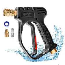 Short Pressure Washer Gun, 4000 PSI High Power Washer Spray Gun, 10.5 GPM Foa...