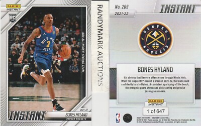 Bones Hyland DENVER NUGGETS 2021-22 PANINI INSTANT NBA ALL-ROOKIE TEAM 269 x/647