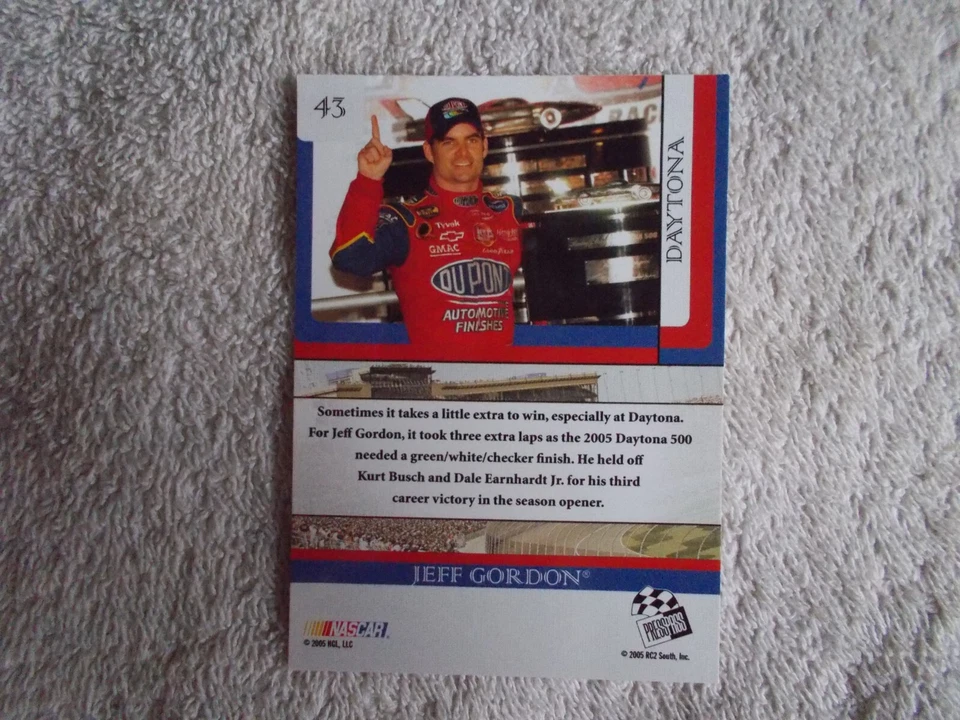 Presspass VIP 2005: Nascar "JEFF GORDON" #43 Motor racing trading card - Image 2 of 2