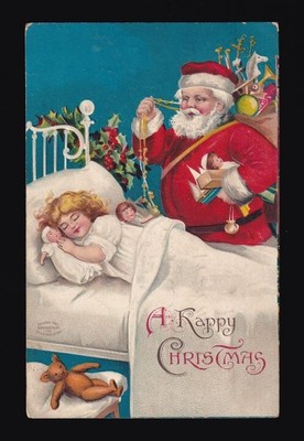[82955] OLD POSTCARD ARTIST SIGNED ELLEN H. CLAPSADDLE ''A HAPPY CHRISTMAS''