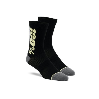 100% RHYTHM Merino Wool Performance Socks Black / Yellow L/XL