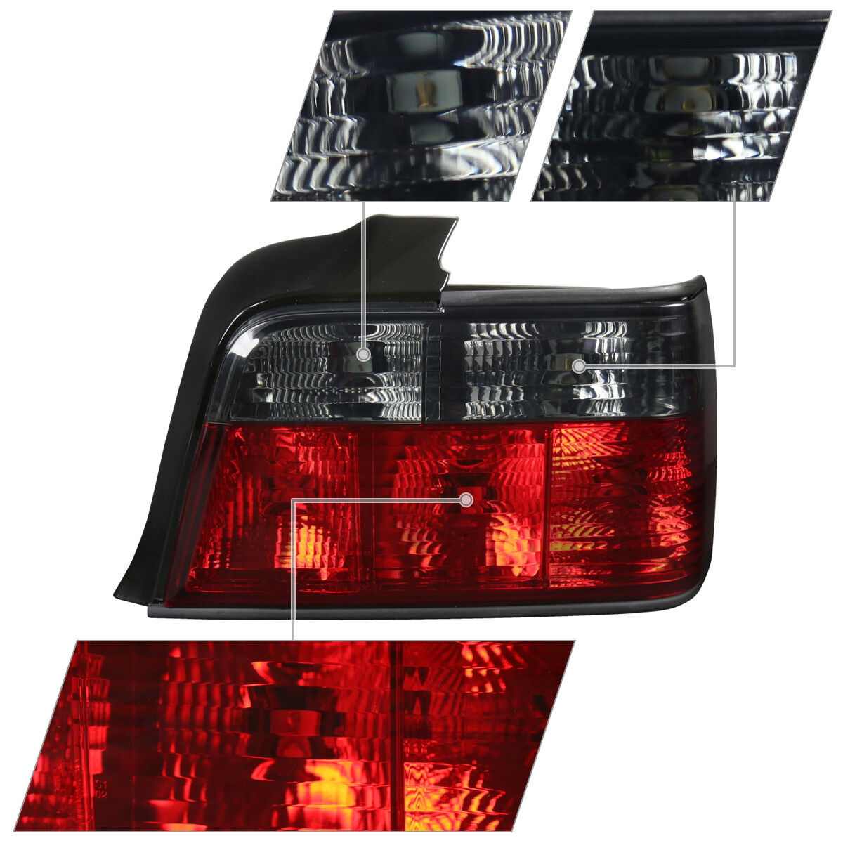 Red/Smoke Tail Lights Fits 19921998 BMW E36 3Series 318i 4Dr Sedan