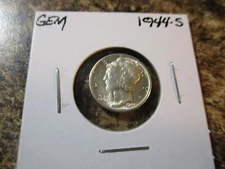 1944-S MERCURY SILVER DIME GEM TONED REVERSE     MM