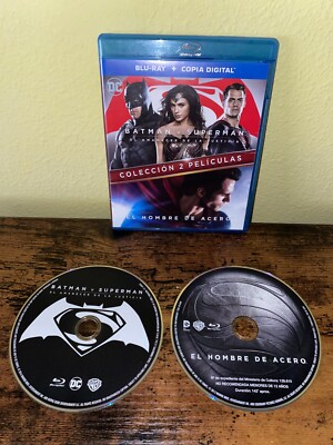 Bluray Pelicula Pack Batman vs Superman+El Hombre Acero Formato blu-ray Region B