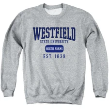 Westfield State Adult Crewneck Sweatshirt Founded Date, Athletic Heather, S-3XL