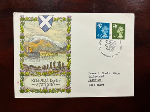 United Kingdom 1975 - Elizabeth II 6 1/2p, 8 1/2p FDC Scotland, Edinburgh