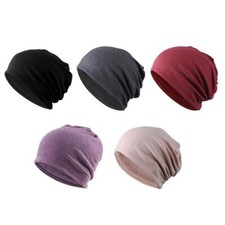 Summer Soft Cotton Slouchy Sleep  Beanie Chemo Hair Loss Hat Women Men
