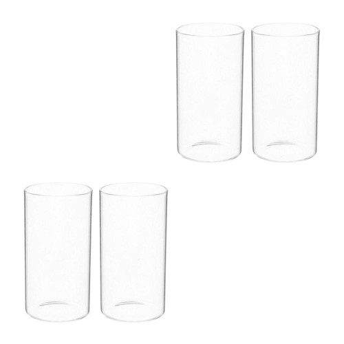 4 Stück Klarglas-Zylinder-Kerzenhalter, 120 ml, Hurricane-Glas-Kerzenhalter,