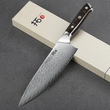 20cm Chef Knife Japanese VG10 Damascus Steel Kitchen Knife Black Resin Handle