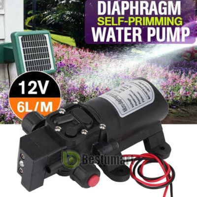 HQMASTER 12V Water Pump 130PSI Self Priming Pump Diaphragm High Pressure RV Auto Switch
