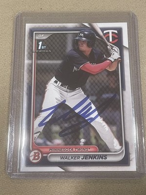 Walker Jenkins Minnesota Twins IP Signed Auto 2024 Bowman Prospects #BP-43