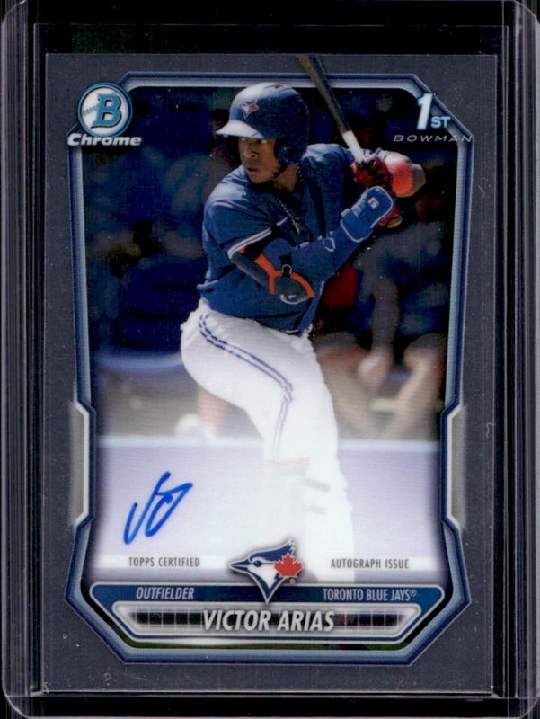 2026 Bowman Victor Arias Chrome Auto Autograph 1st Prospect #CPA-VA Blue Jays