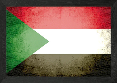 Sudan Vintage Flagge gerahmt Wandbild Poster Leinwanddruck Bild
