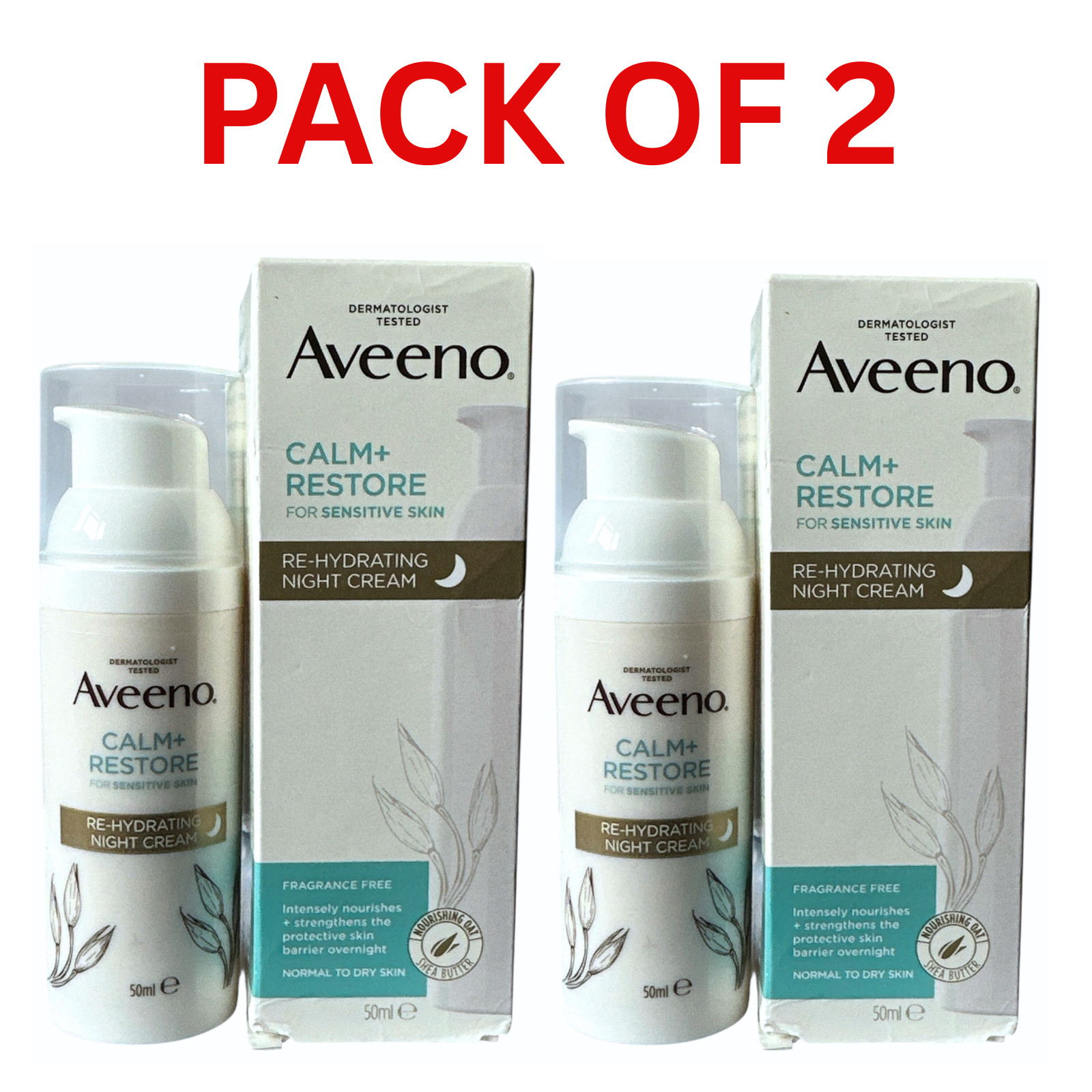 Aveeno Face Calm + Restore Rehydrating Night Cream 50ml - Image 5
