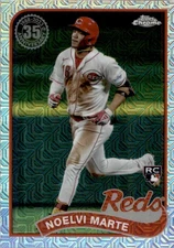 Noelvi Marte 2024 Topps Series 1 1989 Silver Pack Chrome Mojo Refractor RC
