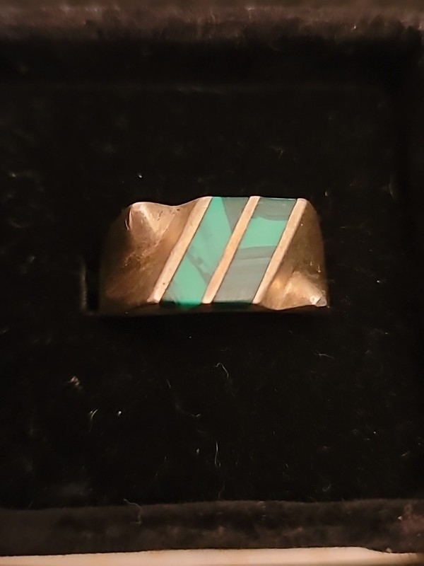 mens vintage navajo turquoise ring size 12 Silver 925