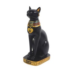 KiaoTime 9.5" Ancient Egypt Kitty Egyptian Bastet Cat Tall, Black,gold 