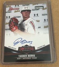 TANNER BURNS 2016 BOWMAN UNDER ARMOUR ALL AMERICA BASEBALL * Auto #d/199! Sweet