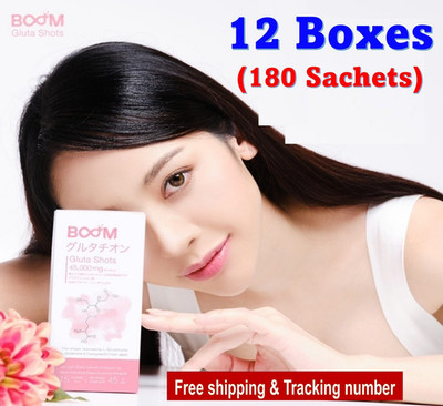 12x Boom Gluta Shots Instant Powder Absorbed Anti-Aging Healthy Skin Reduce Acne