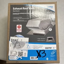 LAMBRO 116 Roof Cap Aluminum Exhaust Roof Vent Damper Flush Mount For Up to 7 In