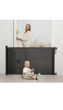 Retractable Mesh Baby Dog Gate, 33" Tall, 55" Wide, Indoor/Outdoor Safety